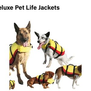 West Marine Dog Pup Yellow and Red Life Jacket Size Small
